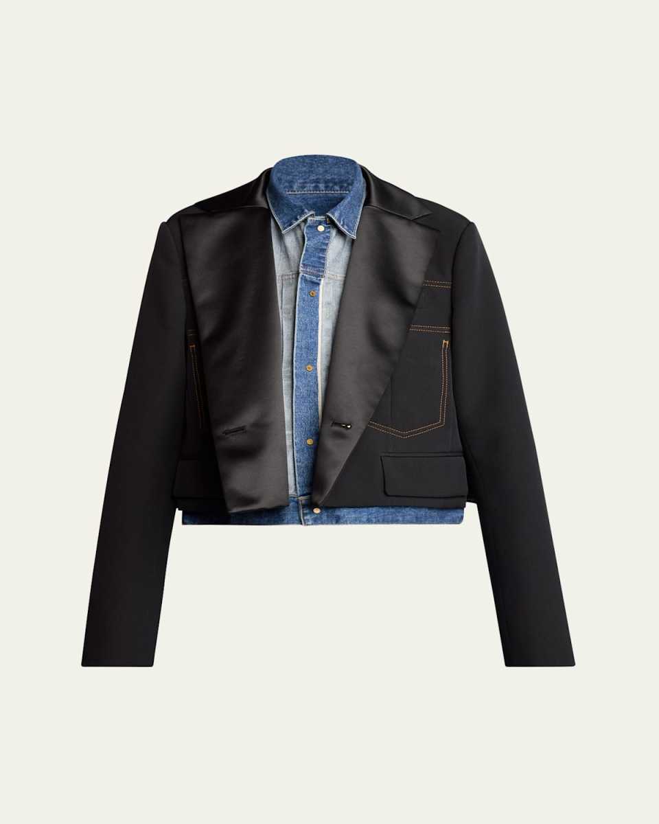Layered Wool Denim Jacket